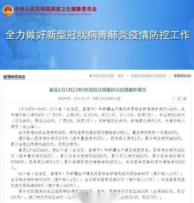 31省市新增14例核酸阳性涉27省(31省新增144例)