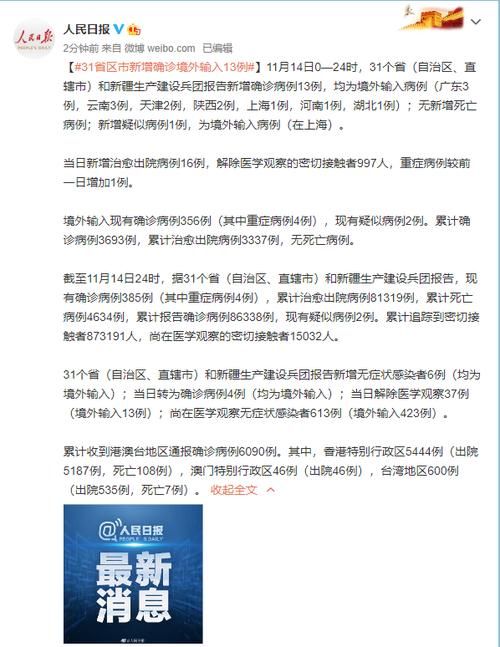 全国新增24例均为境外输入(31省区市境外输入病例)